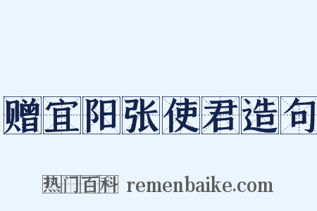 赠宜阳张使君造句是什么意思的图片
